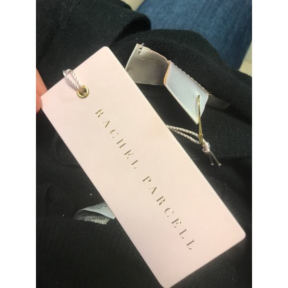 Rachel Parcell NWT Black Ruffle Short Sleeve Cardigan Pockets XS - Picture 5 of 6